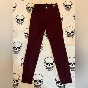 Silver Jeans Deep Red High-Rise Skinny Pants